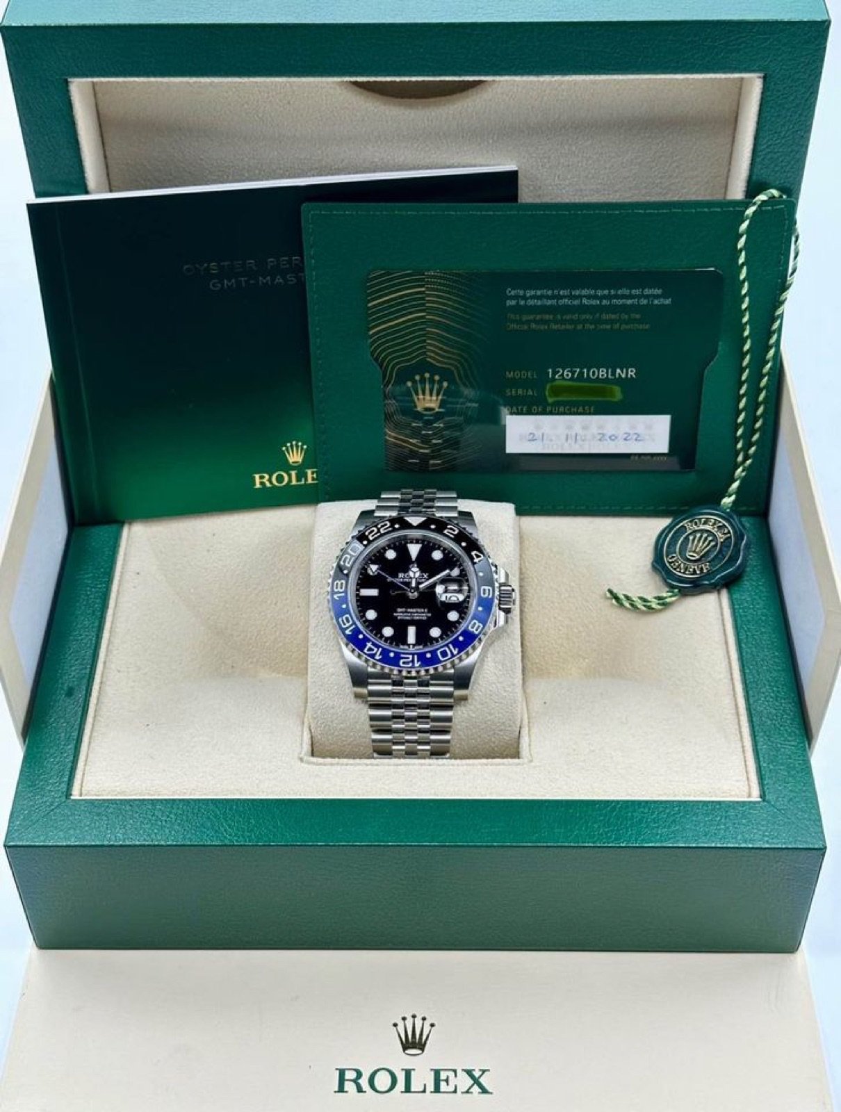2022 Rolex GMT-Master II “Batgirl” 40mm 126710BLNR Jubilee Black Dial (Unworn) - Image 9