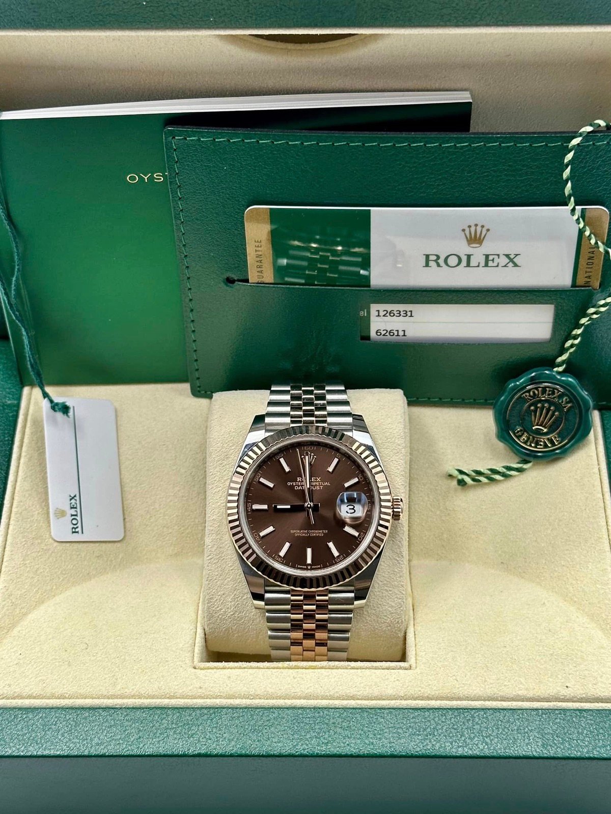 2020 Rolex Datejust 41mm 126331 Two-Tone Rose Gold Chocolate Dial - Image 11