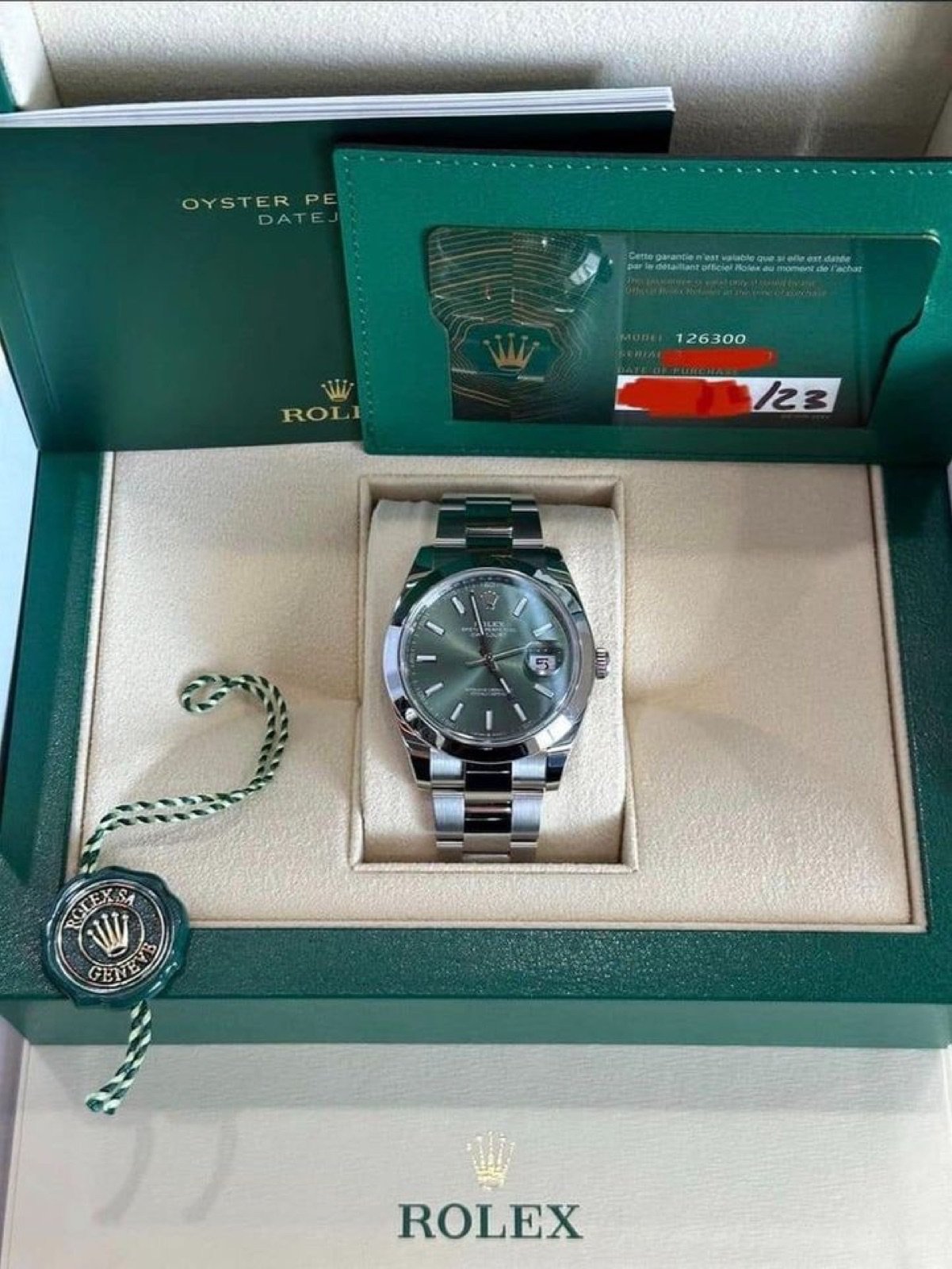 2023 Rolex Datejust 41mm 126300 Oyster Green Dial (Unworn) - Image 7
