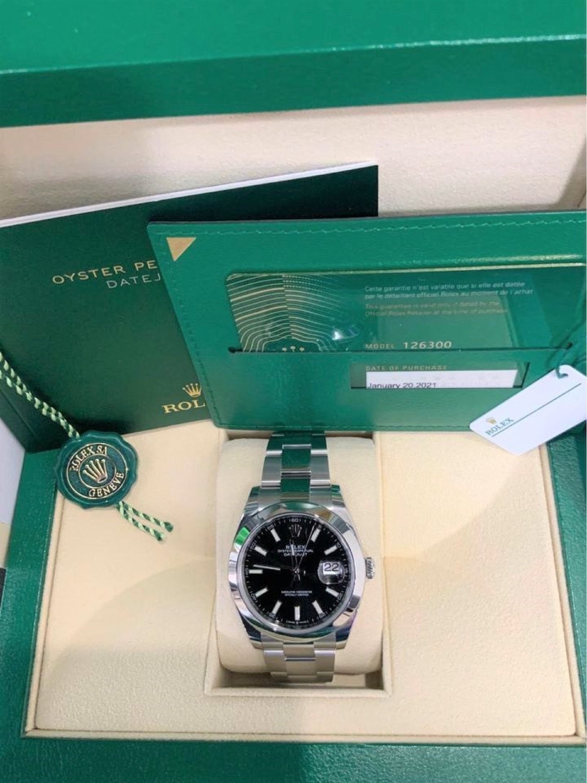 2021 Rolex Datejust 41mm 126300 Oyster Black Dial - Image 7
